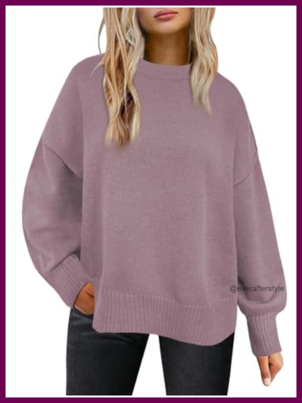 Women's Oversized Fuzzy Knit Sweater Pullover Crewneck Long Sleeve Casual Fall